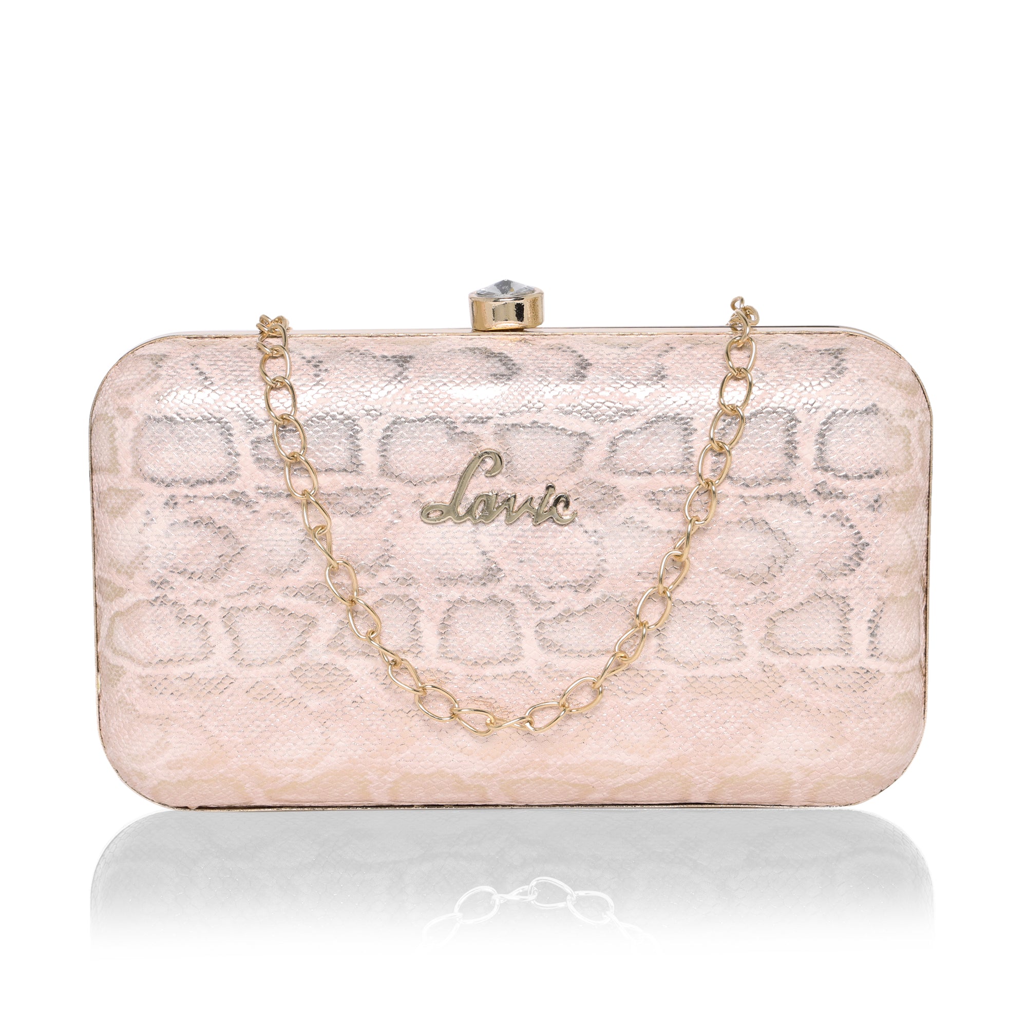 Buy Silver Embellished Love Story Heart Shaped Clutch by Aloha by PS Online  at Aza Fashions.